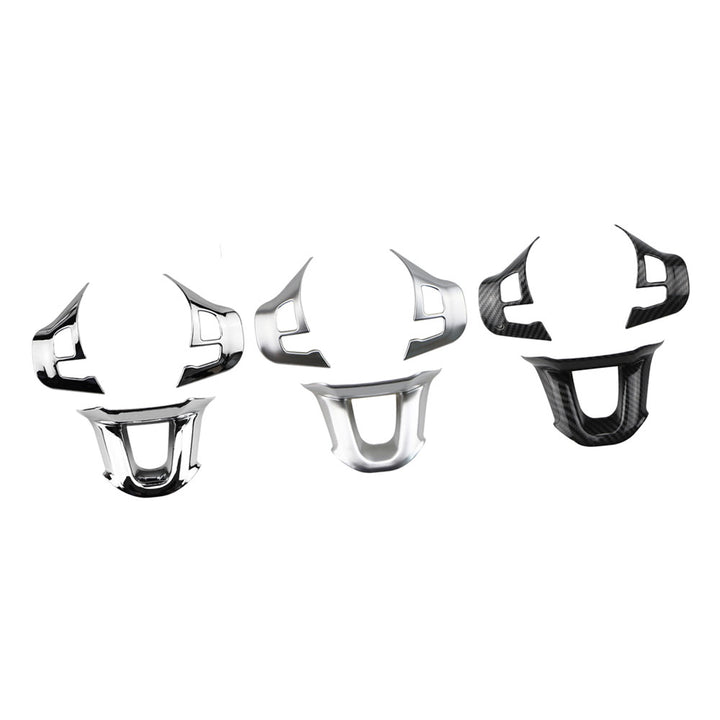Peugeot 208 2008-2018 Steering Wheel Trim Cover - Glossy Silver ABS - Carmodza.com