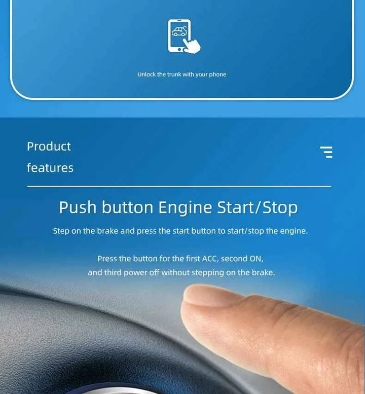 Universal Car Alarm Auto Start Stop System Remote Control Engine Ignition Autostart Kit Keyless Push Start System Car Accessorie