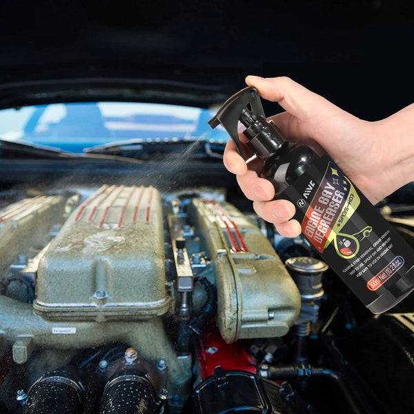 Waterless Engine Degreaser Spray with Microfiber Cloth - Carmodza.com