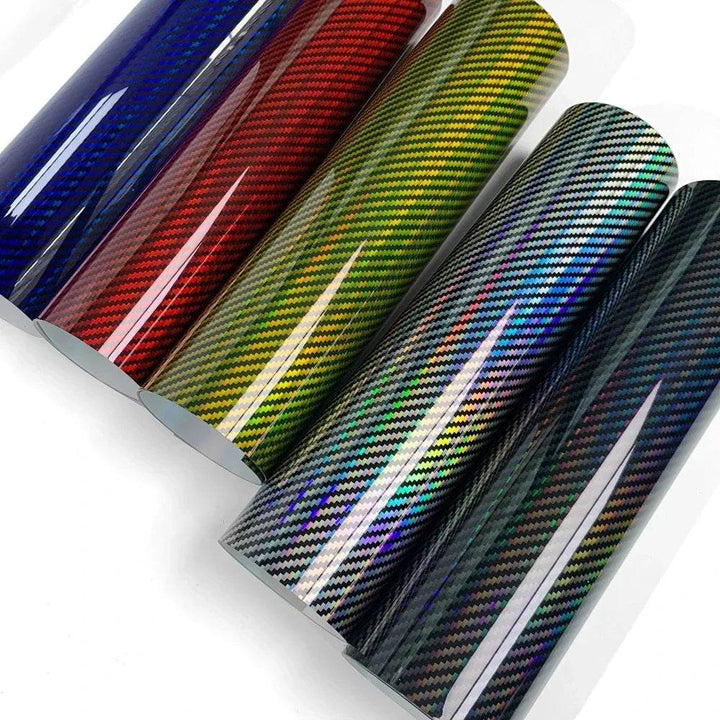 Holographic Carbon Fiber Vinyl Wrap | Glossy Car Sticker Film - Carmodza.com