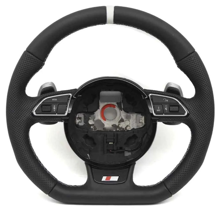 Custom Audi Perforated Steering Wheel for A3 A4 S4 S5 Models - Carmodza.com