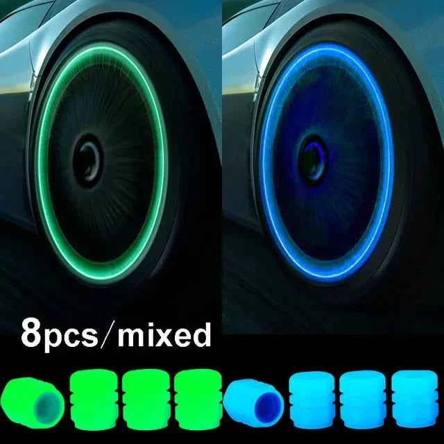 Luminous Car Tire Valve Caps | Universal Glow-in-the-Dark