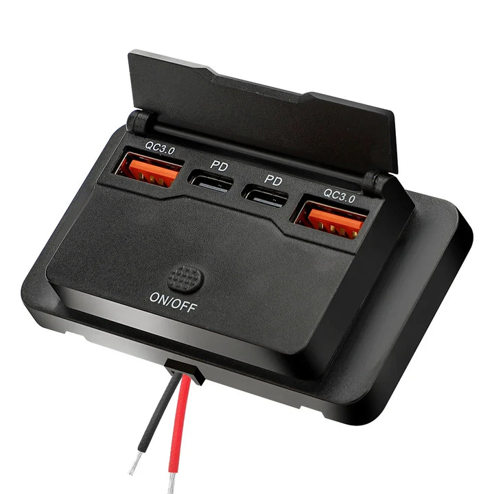 Fast Charge Car Socket Adapter with Switch | 12V-24V QC 3.0 & PD - Carmodza.com