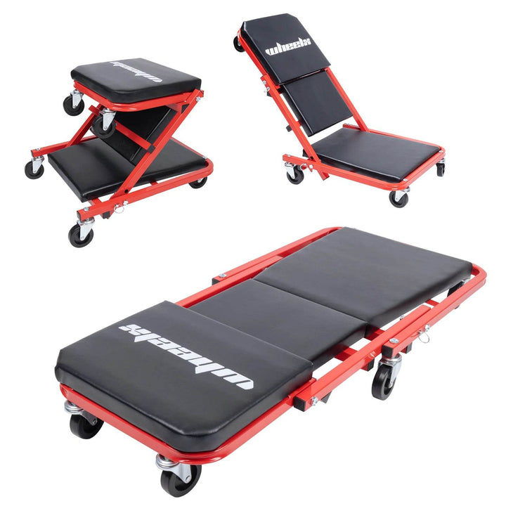 3-in-1 Folding Mechanic Creeper Seat & Stool for Garage - Carmodza.com