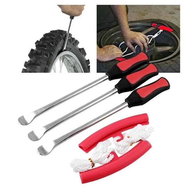 Tire Spoon Lever Tool Kit with Rim Protectors for Easy Tire Repair - Carmodza.com