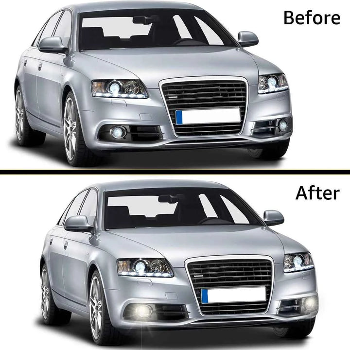 Audi A4 B6 LED Fog Lights with Angel Eyes (2001-2005) - Carmodza.com