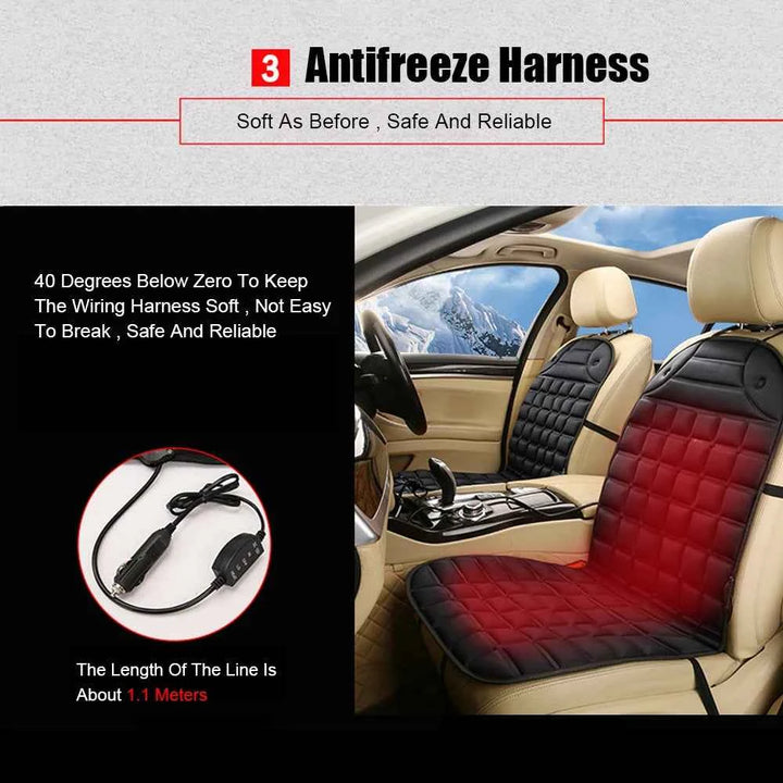 Heated Car Seat Cushion Cover for Ultimate Winter Comfort - Carmodza.com