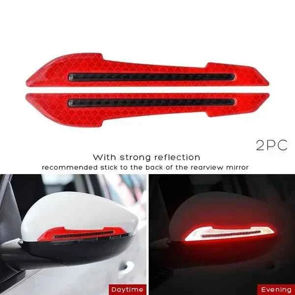 Car Reflective Stickers Traceless Protective Sticker – Rearview Mirror Safety Strips - Carmodza.com