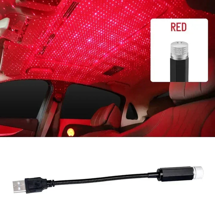 USB Car Galaxy Atmosphere Lamp with LED Star Projector Light - Carmodza.com