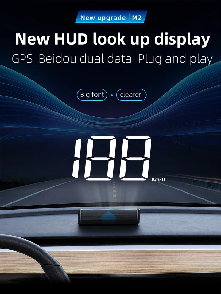 Car GPS HUD Speedometer | Universal M2 Plug & Play Display - Carmodza.com