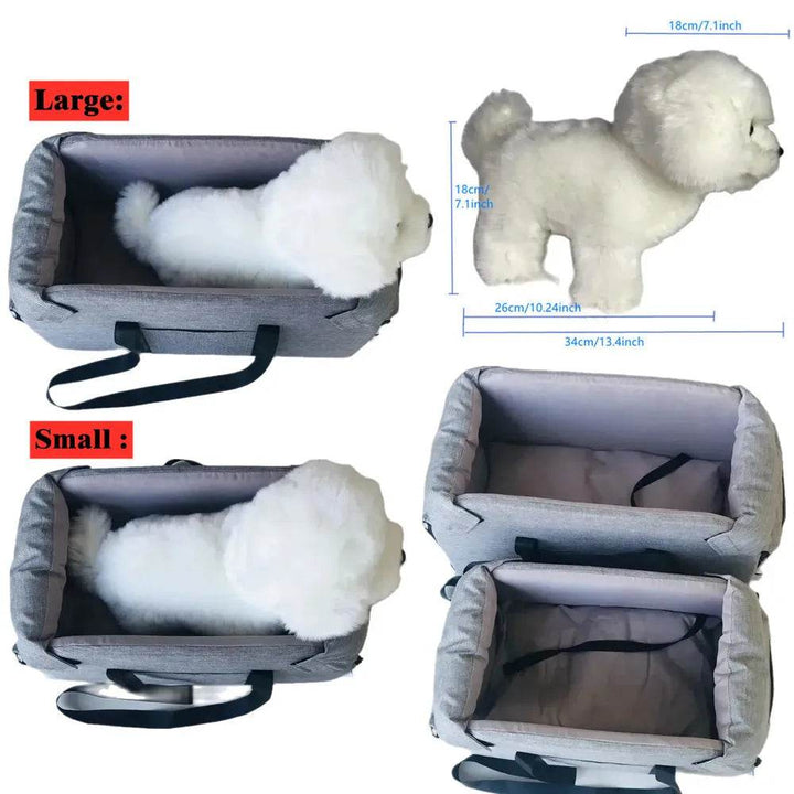 Dog Car Console Booster Seat | Portable Pet Travel Bed - Carmodza.com