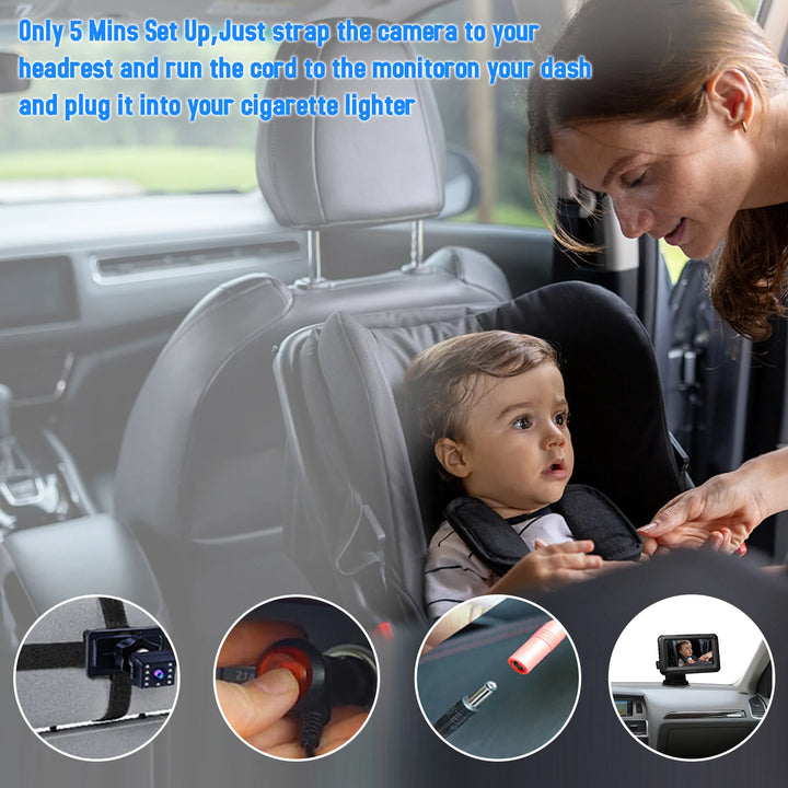 HD Night Vision Car Baby Monitor with 4.3" Display - Carmodza.com