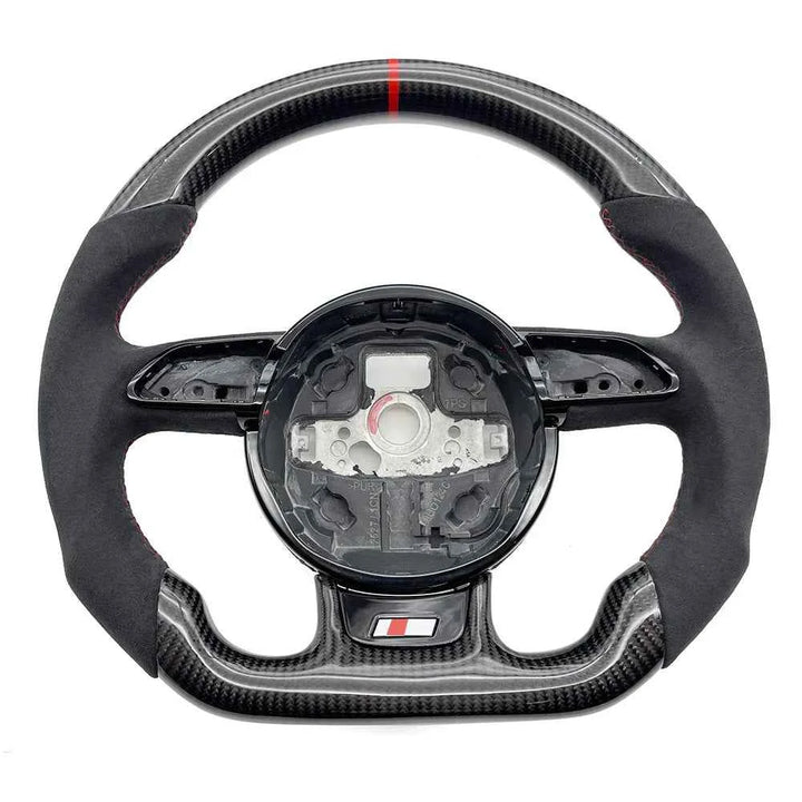 Custom Audi Perforated Steering Wheel for A3 A4 S4 S5 Models - Carmodza.com