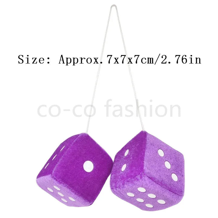 Dice Car Pendant: Velvet Plush Hanging Ornament New Year Gift - Carmodza.com