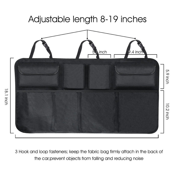 Trunk Organizer Car Bag 8 Large Pockets – Foldable Storage - Carmodza.com