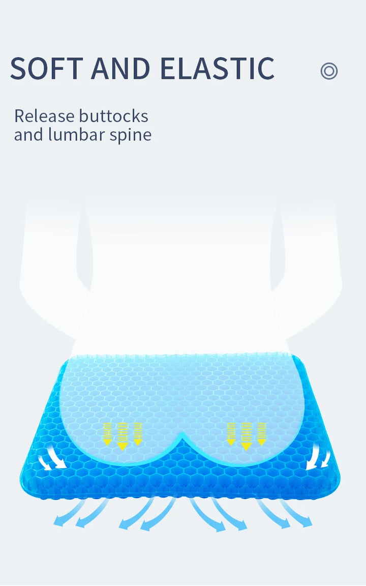 Gel Seat Cushion Car: Breathable Honeycomb Design - Carmodza.com