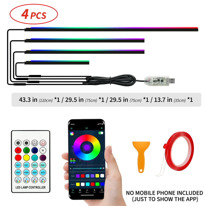 Car Interior LED Ambient Lights | App and Remote Control - Carmodza.com
