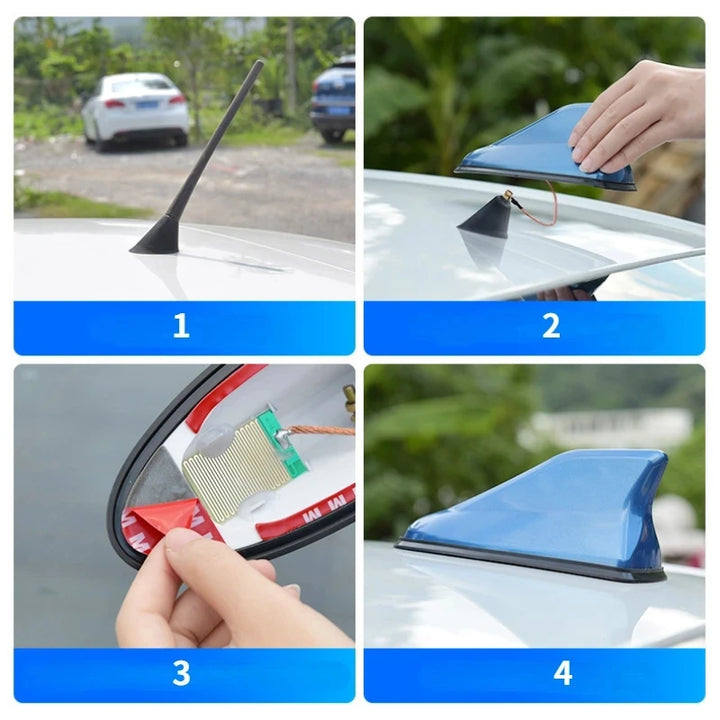 Carbon Fiber Shark Fin Antenna for Car Roof Radio Signal Boost - Carmodza.com