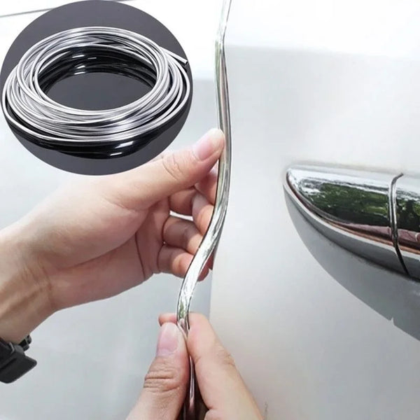 Car Door Edge Protector Strip | Silver DIY Moulding Guard Trim - Carmodza.com
