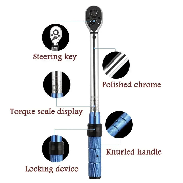Torque Wrench 3/8" Drive | 5-60 N.m Adjustable & Reversible - Carmodza.com