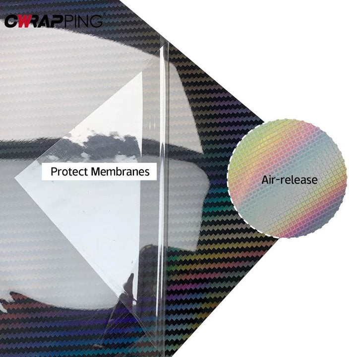 Holographic Carbon Fiber Vinyl Wrap | Glossy Car Sticker Film - Carmodza.com