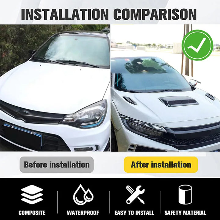Universal Car Air: Flow Decorative Intake Hood Scoop Bonnet Vent - Carmodza.com