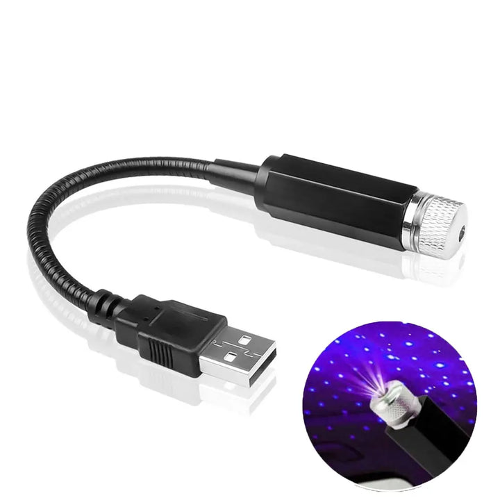 Galaxy Star Projector Lamp - Adjustable USB Powered LED Night Light for Car Roof - Carmodza.com