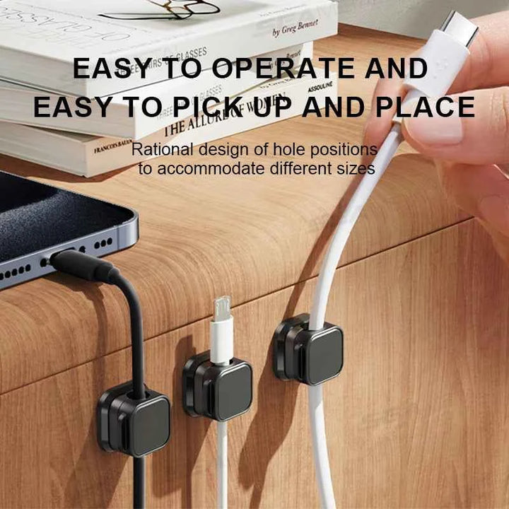 Magnetic Car Cable Organizer Clips | 10Pcs Self-Adhesive Holders - Carmodza.com