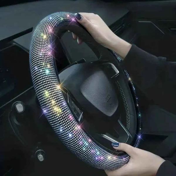 Bling Rhinestone Steering Wheel Cover | Universal Fit Sparkly Grip - Carmodza.com