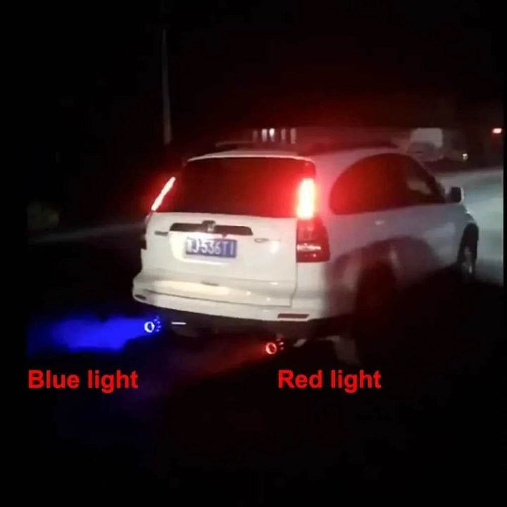 Universal Car Exhaust Muffler Pipe LED Red/Blue Light Tail Tip - Carmodza.com