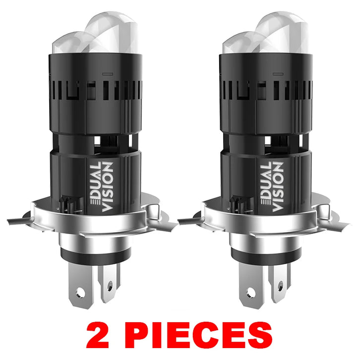 H4 LED Projector Headlights - Hi/Low Beam Car Bulbs 1200W - Carmodza.com