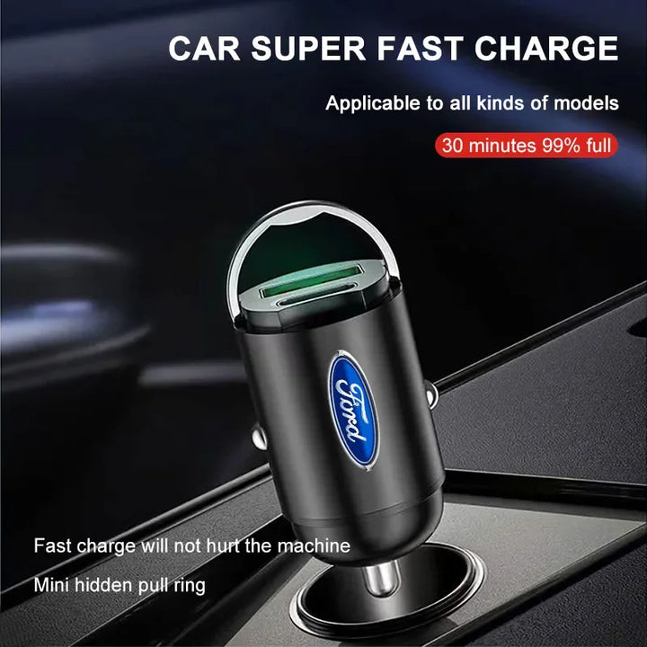 Ford 60W Fast Car Charger with USB-C & USB-A Ports - Carmodza.com
