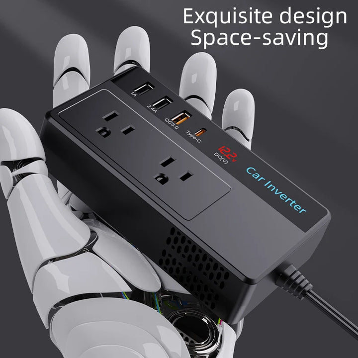 200W Car Power Inverter with USB & Type-C Ports - Carmodza.com