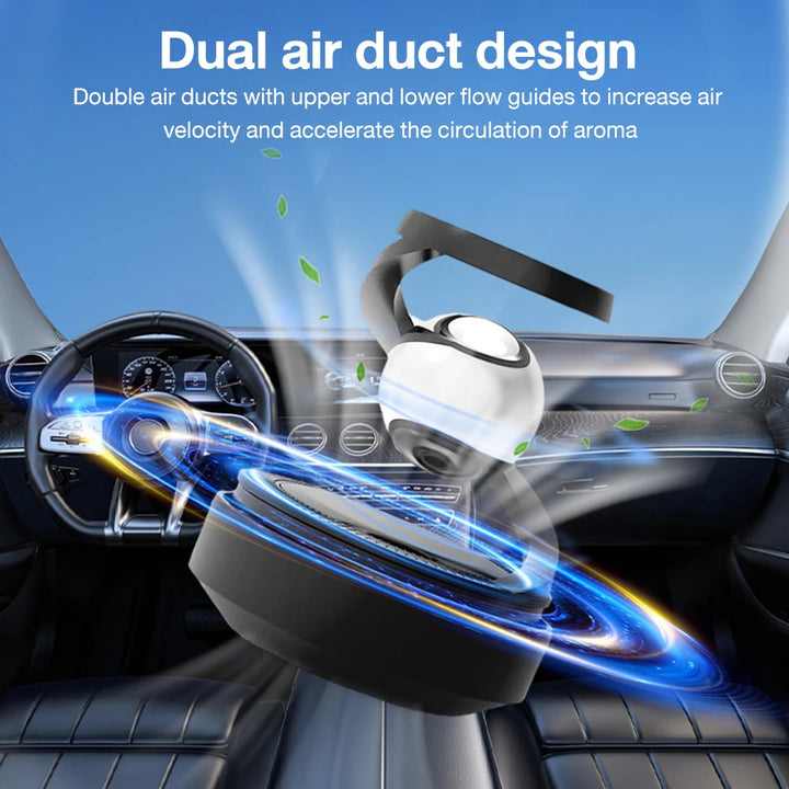 Solar Car Air Freshener | Automatic Rotation Dashboard Diffuser - Carmodza.com