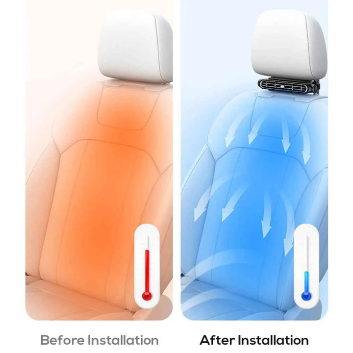 Car Headrest Cooling Fan 3 Speeds Adjustable Electric Car Seat Fan 5V/2A Car Rear Backrest Fan Car Interior Accessories