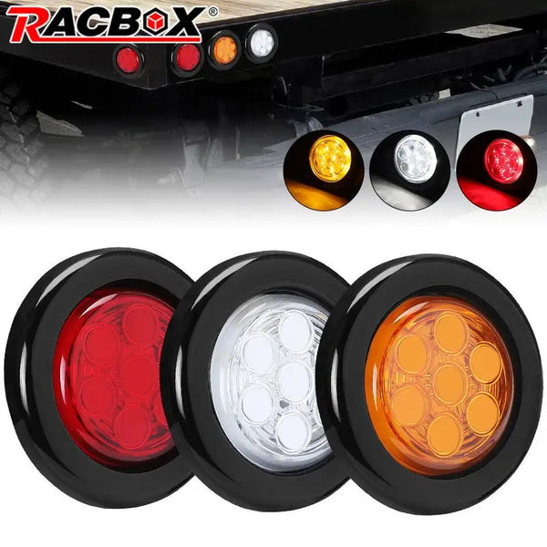 12V Round LED Side Marker Lights Flush Mount for Truck Car Trailer