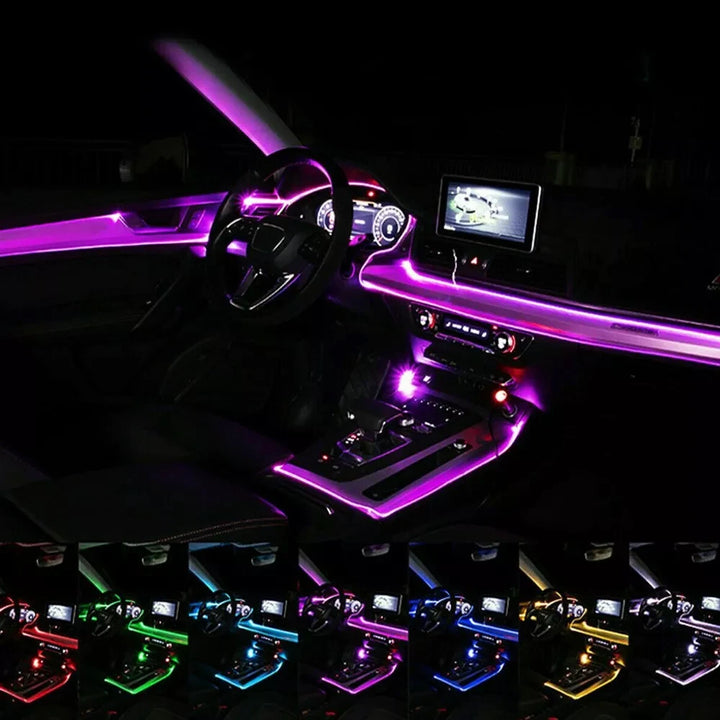 LED Car Interior Lights | RGB Fiber Optic Ambient Strip Kit - Carmodza.com