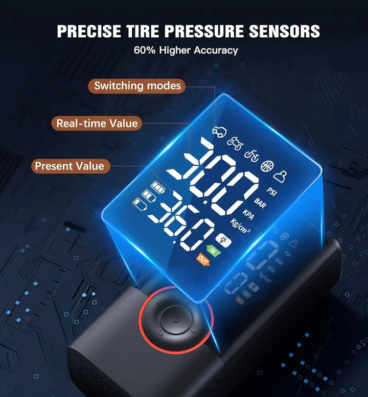 Portable Cordless Air Compressor Inflator with Digital Gauge - Carmodza.com