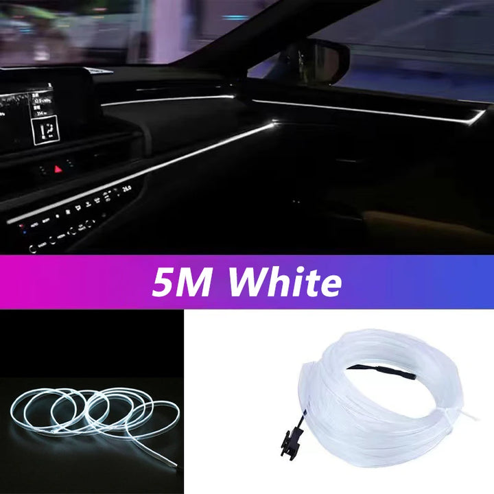 Car Interior LED Strip Light – 5M USB Flexible Neon Atmosphere Light for Auto DIY - Carmodza.com