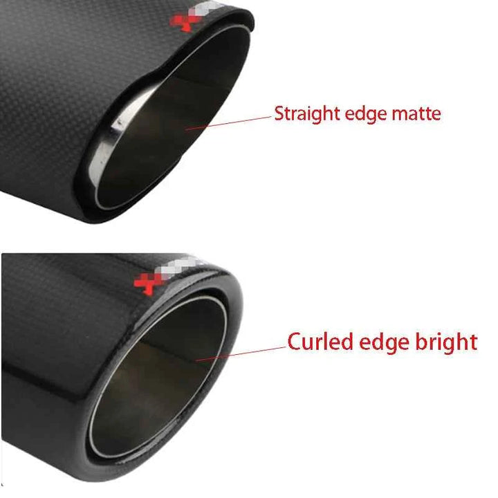 New Car bright Carbon Fiber Muffler Tip Exhaust System Pipe Mufflers Matte Universal Crimping Stainless steel Black exhaust tip