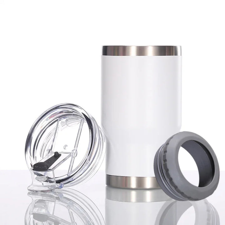 Car Insulated Can Cooler Cup – 4-in-1 Stainless Steel Tumbler - Carmodza.com
