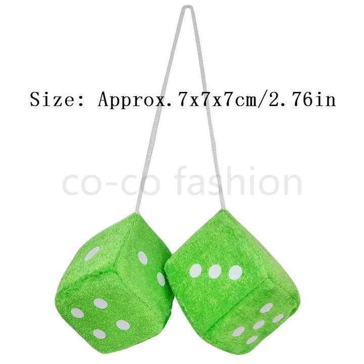 Dice Car Pendant: Velvet Plush Hanging Ornament New Year Gift - Carmodza.com