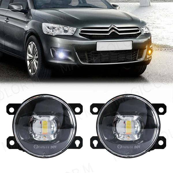 LED Fog Light For Citroen Ford Honda Suzuki Isuzu Mitsubishi Renault Auto Car Fog Lamp 8000LM 30W White Yellow 12V Waterproof - Carmodza.com