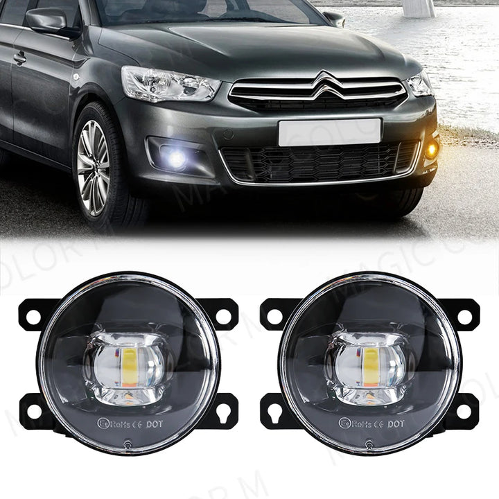 LED Fog Light For Citroen Ford Honda Suzuki Isuzu Mitsubishi Renault Auto Car Fog Lamp 8000LM 30W White Yellow 12V Waterproof - Carmodza.com