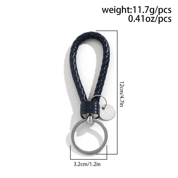 Braided Leather Car Keychain | Stylish Woven Rope Keyring - Carmodza.com