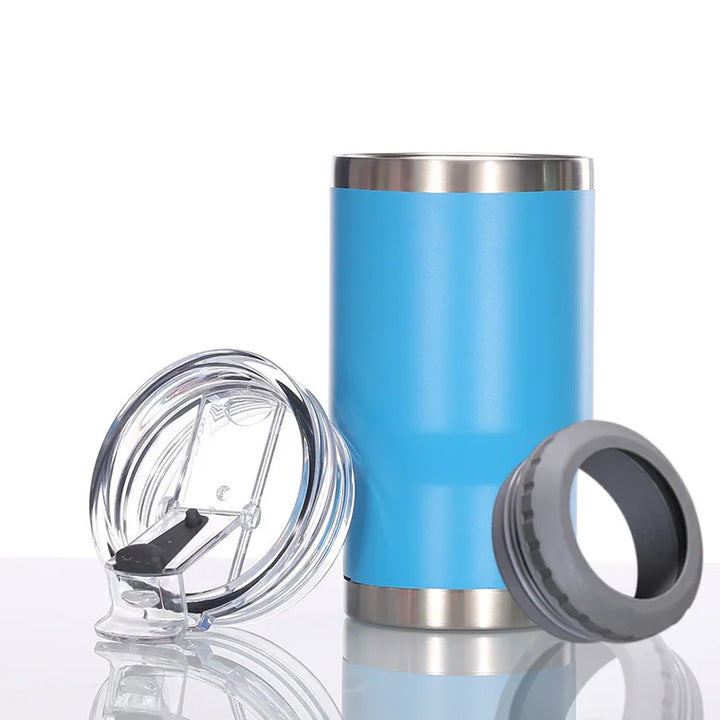 Car Insulated Can Cooler Cup – 4-in-1 Stainless Steel Tumbler - Carmodza.com
