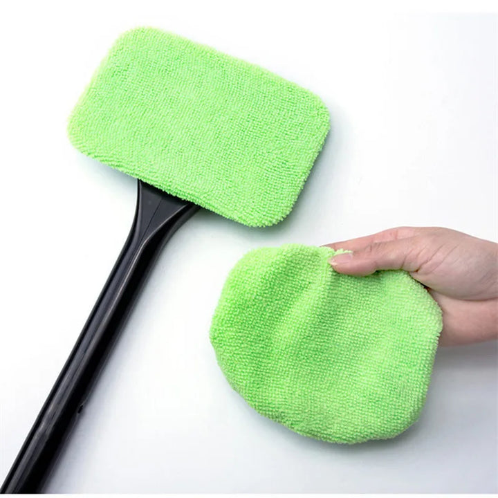Car Windshield Cleaning Tool with Long Handle & Microfiber Pad - Carmodza.com