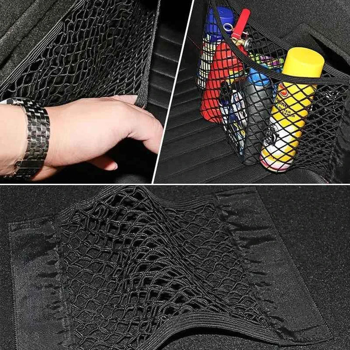Car Trunk Mesh Organizer Net | Double-Layer Vehicle Storage Bag - Carmodza.com