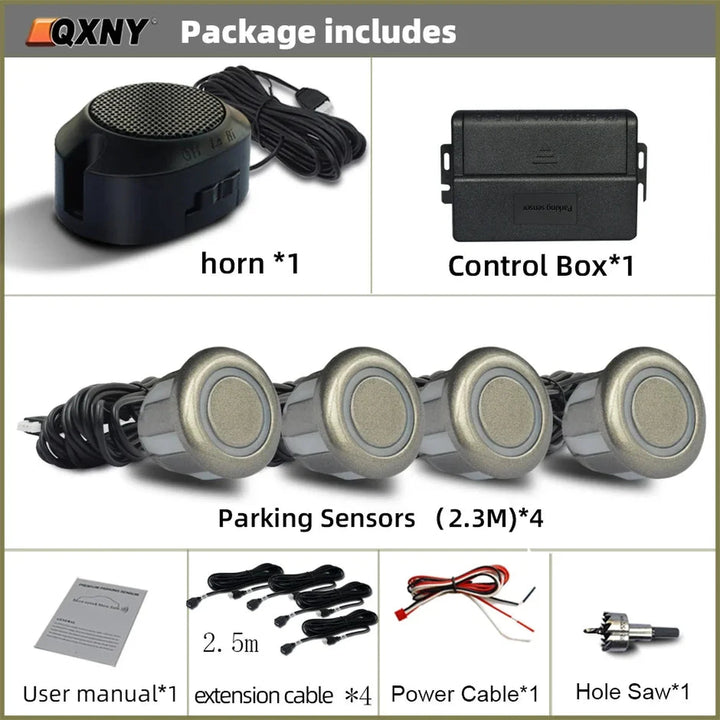 Universal Front Parking Radar System with Smart Buzzer Alarm - Carmodza.com