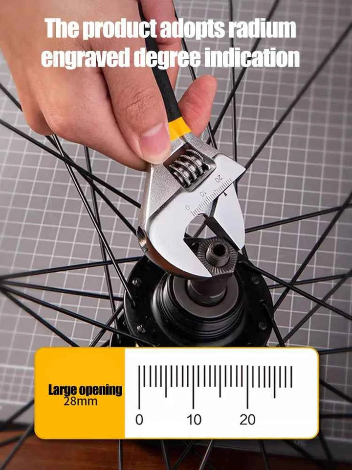 Deli Adjustable Wrench Large Opening long Handle Universal Spanner Carbon Steel Mechanical Workshop Hand Car Repair Tools